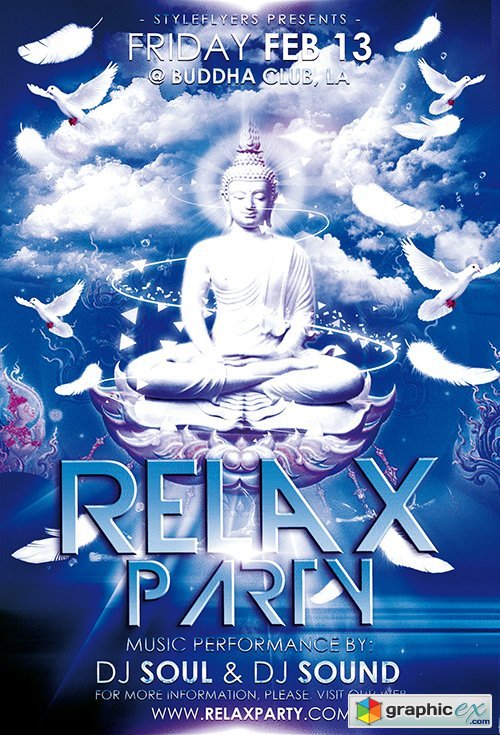 Relax Party PSD Flyer Template + Facebook Cover