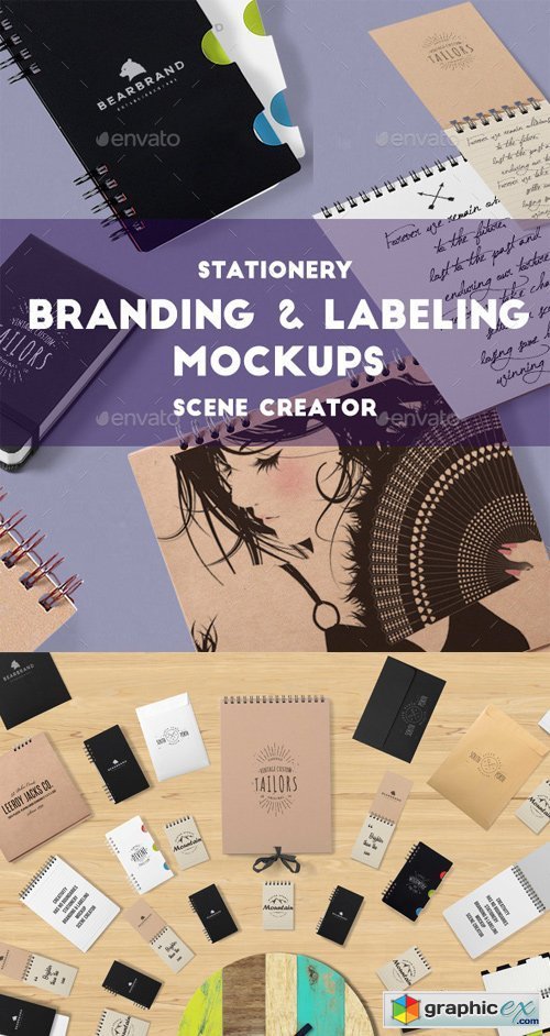 Stationery Branding & Labeling Scene Creator