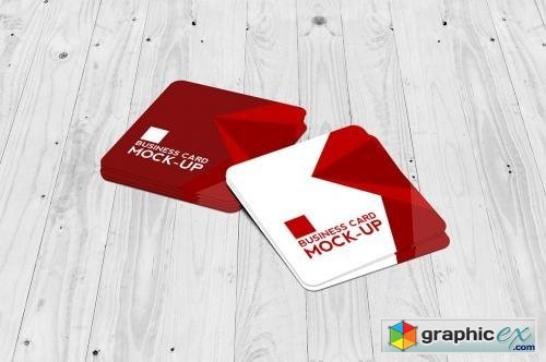 Square Business Card Mockup Set