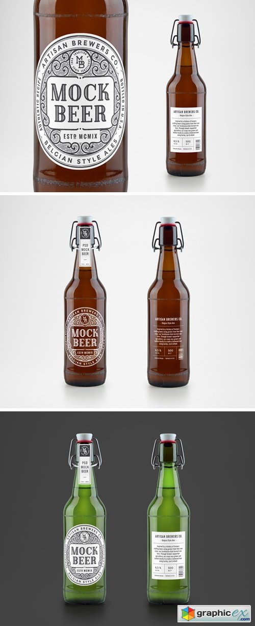 Artisan Beer Bottle Mockup