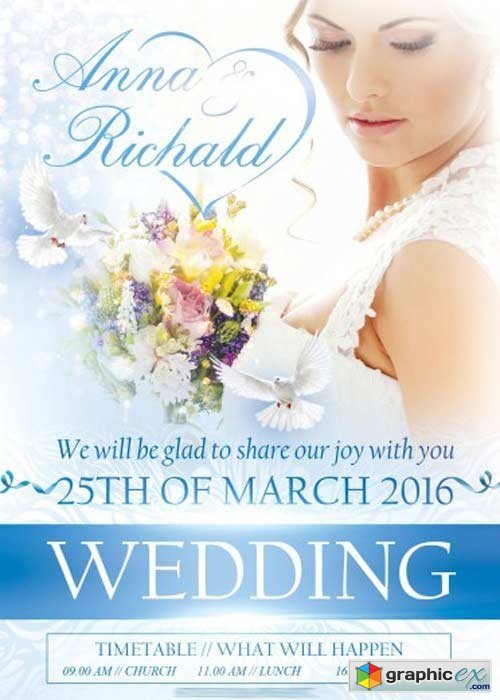 Wedding V5 PSD Flyer Template + Facebook Cover