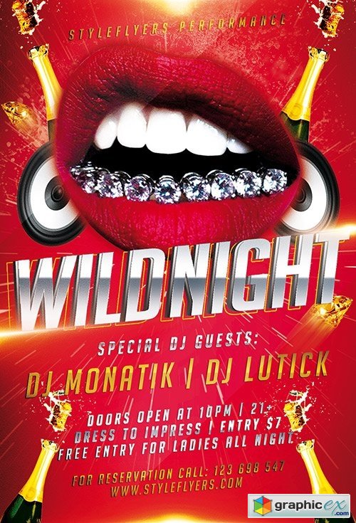 Wild Night PSD Flyer Template + Facebook Cover