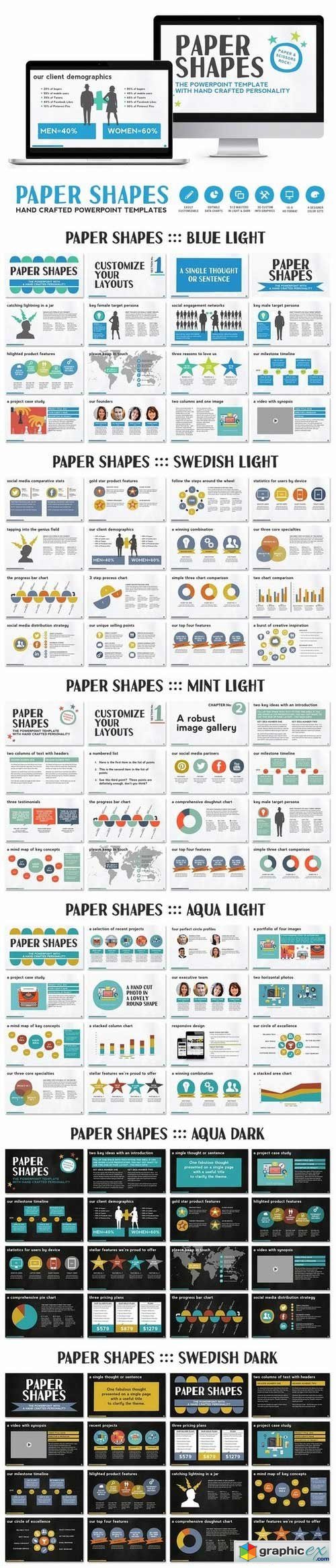 Paper Shapes Powerpoint Presentation
