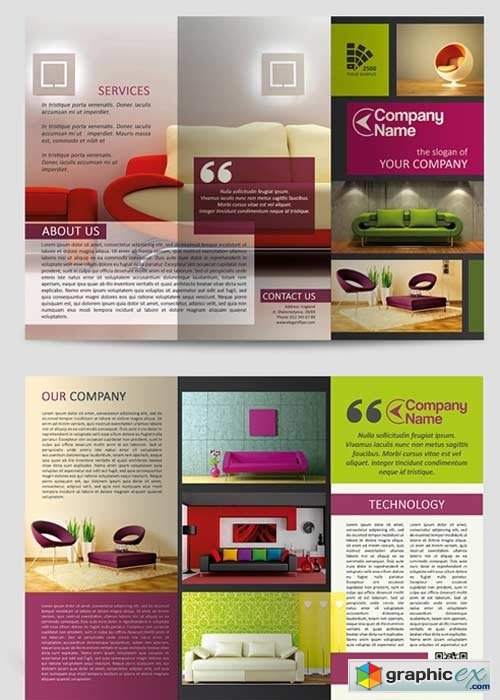 Furniture Tri-Fold Brochure PSD Template