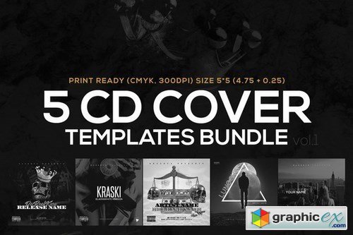 5 CD Cover Templates Bundle vol.1