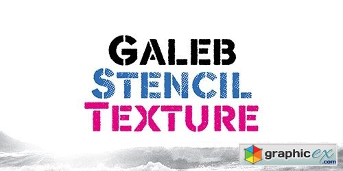 Galeb Stencil Texture Font Family