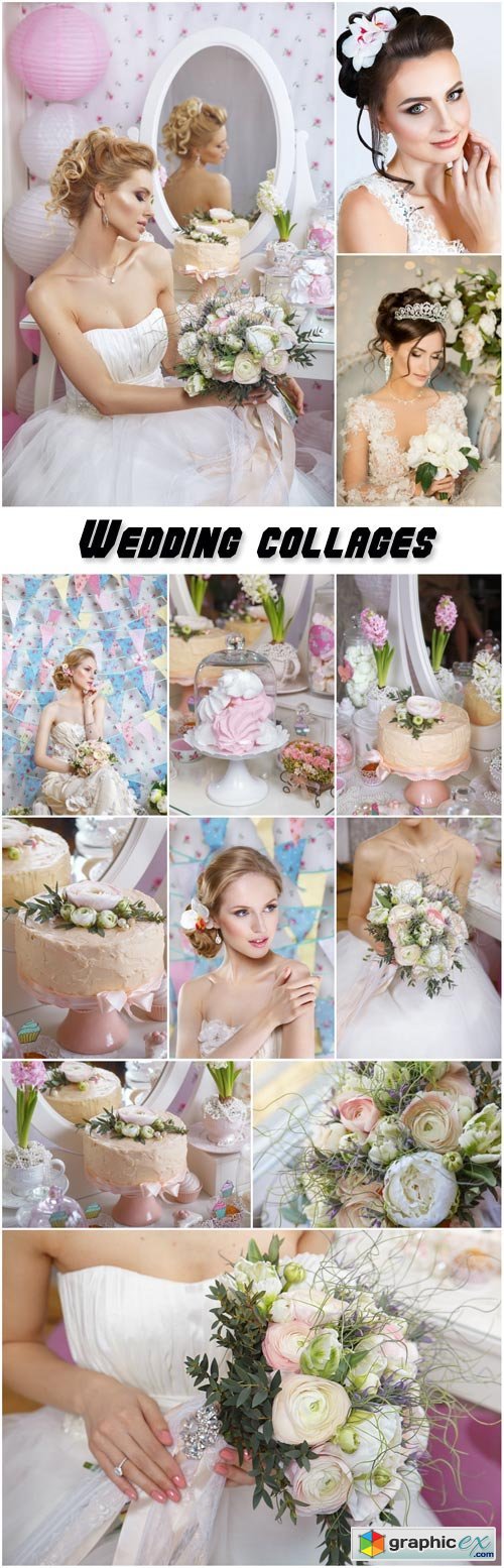 Wedding collages, beautiful bride