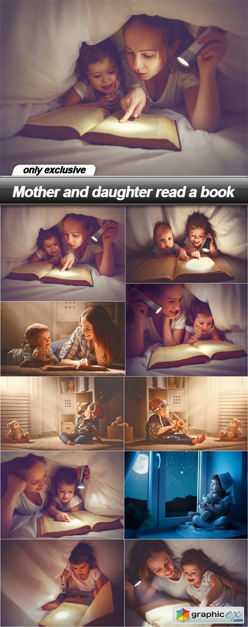 Mother and daughter read a book - 10 UHQ JPEG