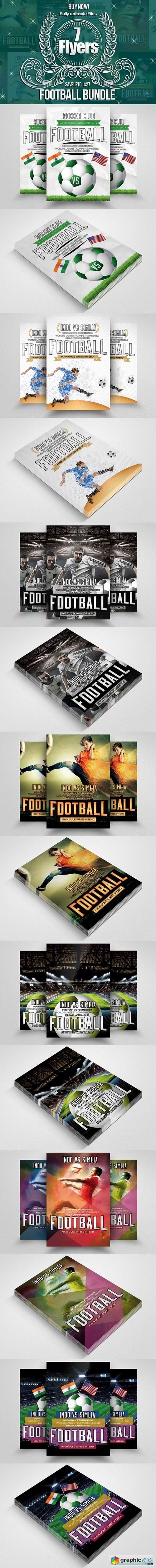 7 Soccer FootBall Match Flyer Bundle