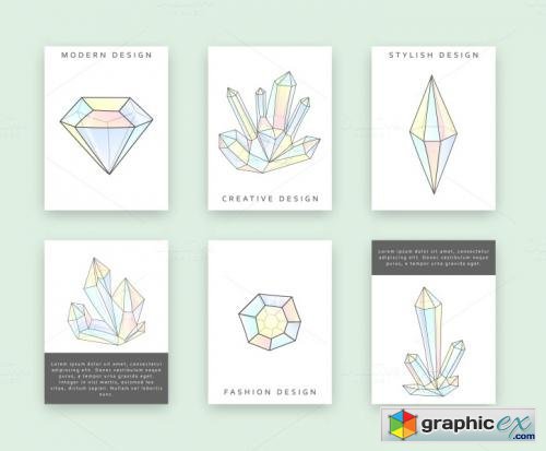 Set 6 templates for printing crystal 596306