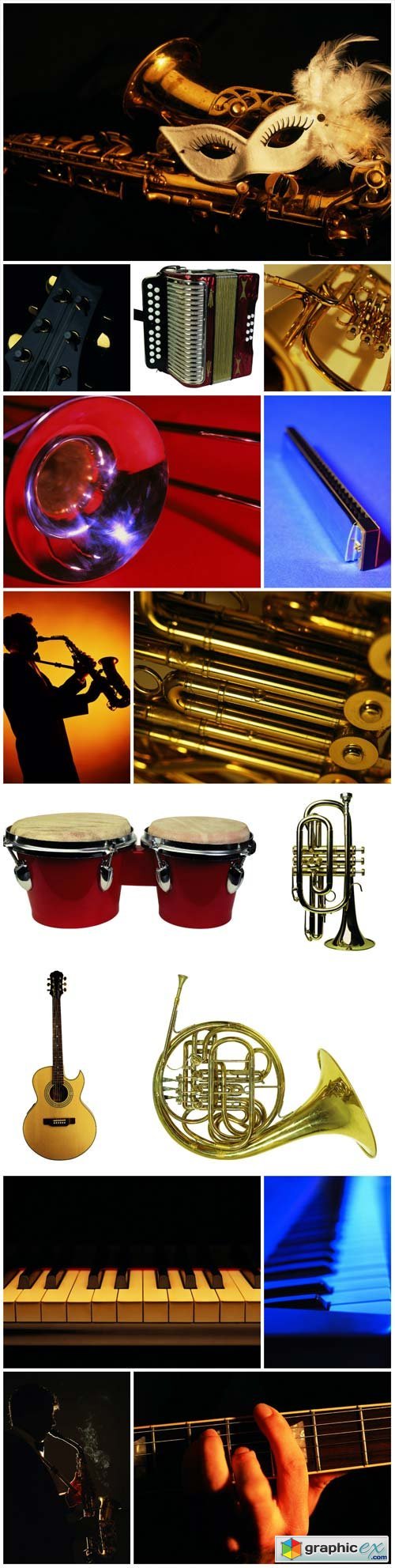 Musical instruments raster graphics