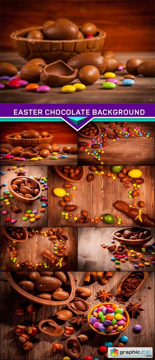 Easter chocolate background 7x JPEG