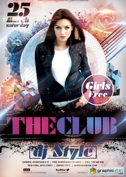The Club Flyer PSD Template + Facebook Cover