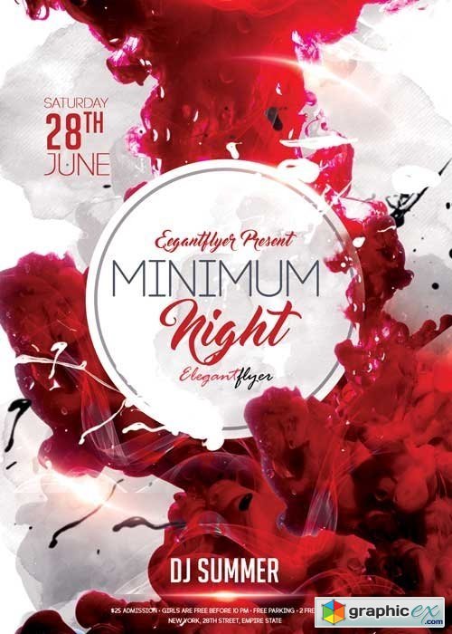 Minimum Night Flyer PSD Template + Facebook Cover