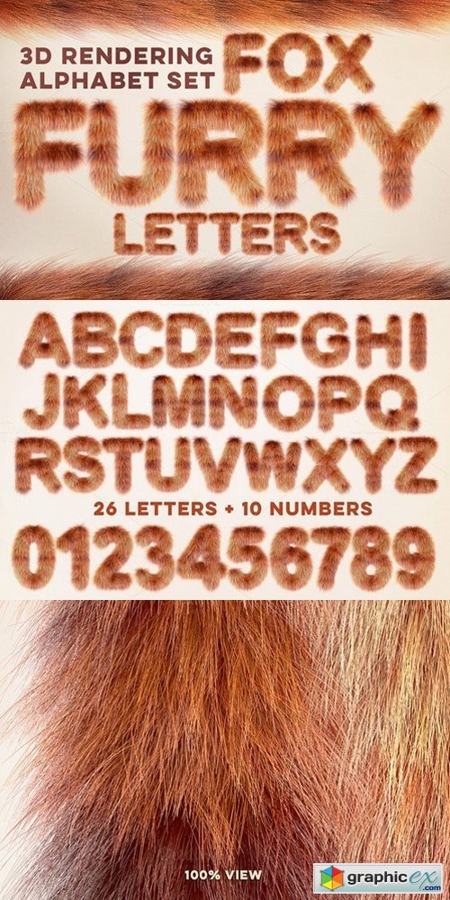 3D Fox Furry Letters Pack 