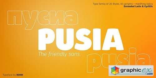 Pusia Font 20 Fonts