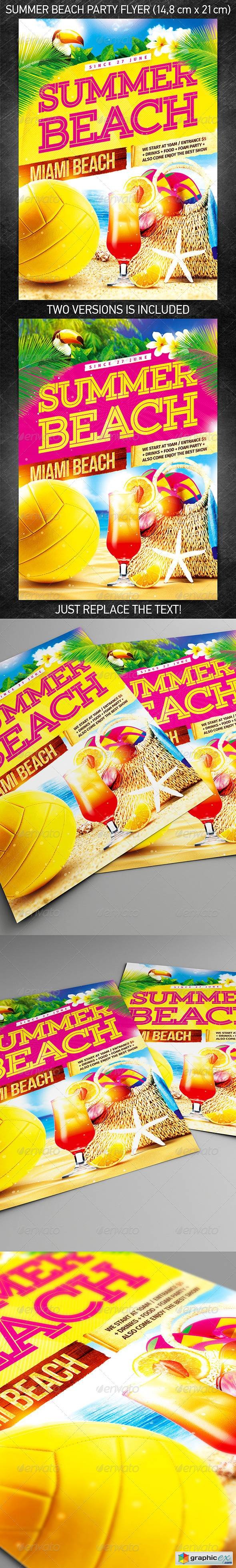 Summer beach party flyer 7946557