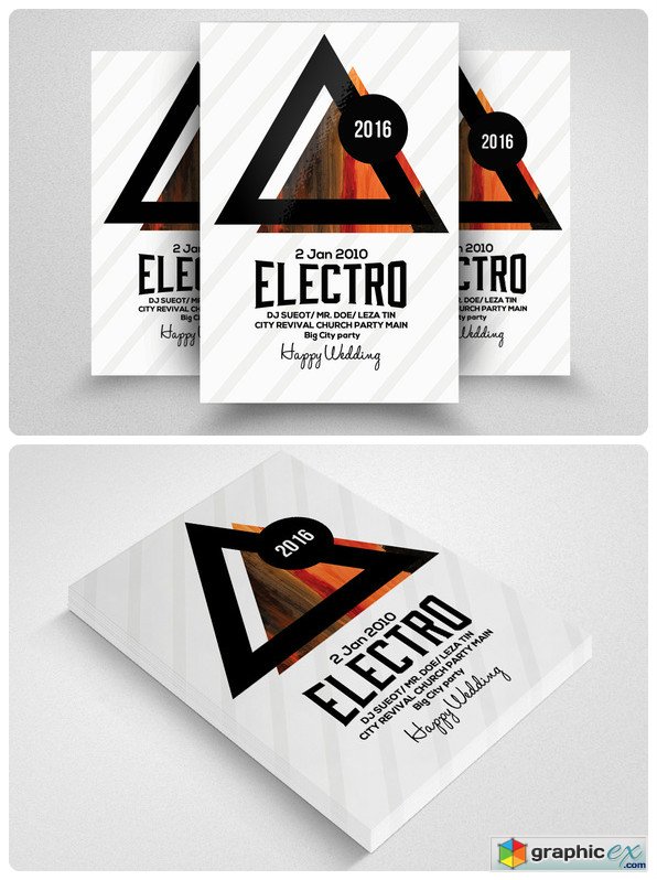 Electro Party Flyer Template 608599