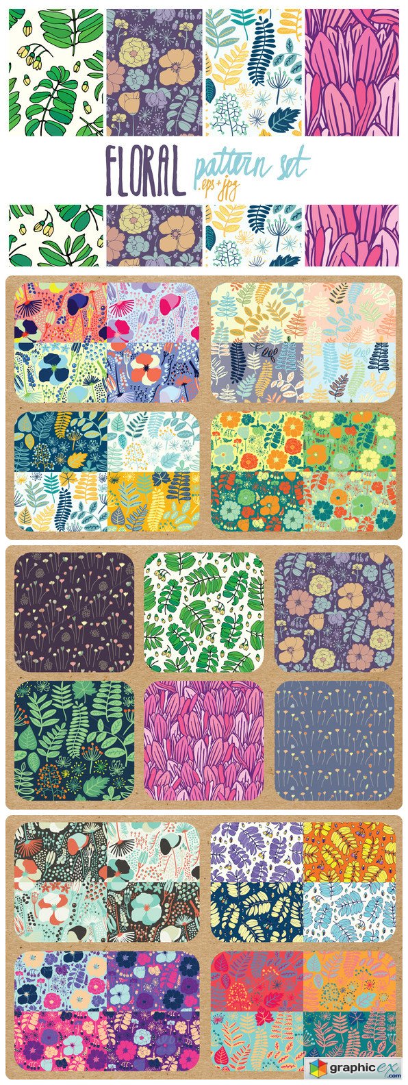 23 floral pattern set