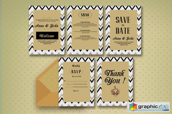 5 Pages Wedding Invitation Card