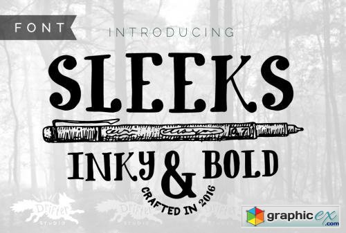 Sleeks Bold Serif, Hand-Drawn TTF