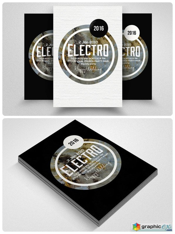 Electro Party Flyer Template 608656