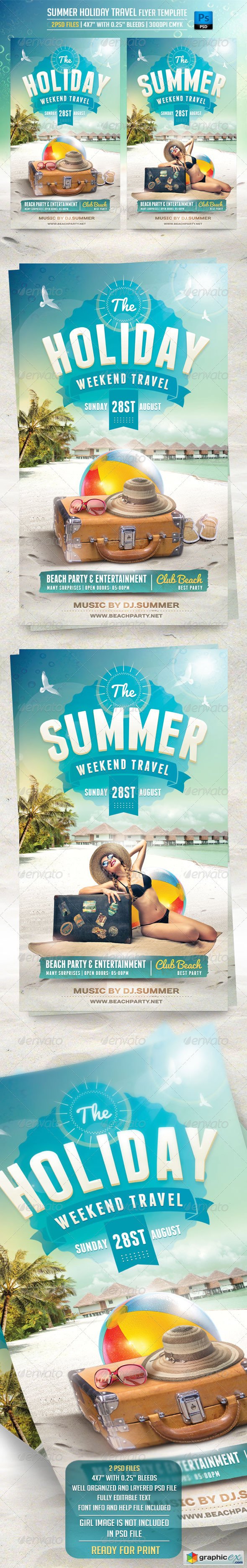 Summer Holiday Travel Flyer Template