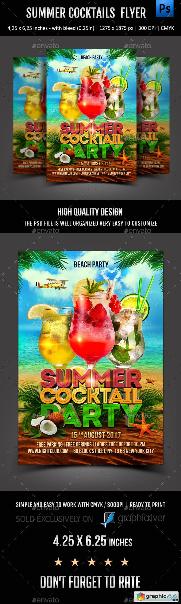 Summer Cocktails Party Flyer