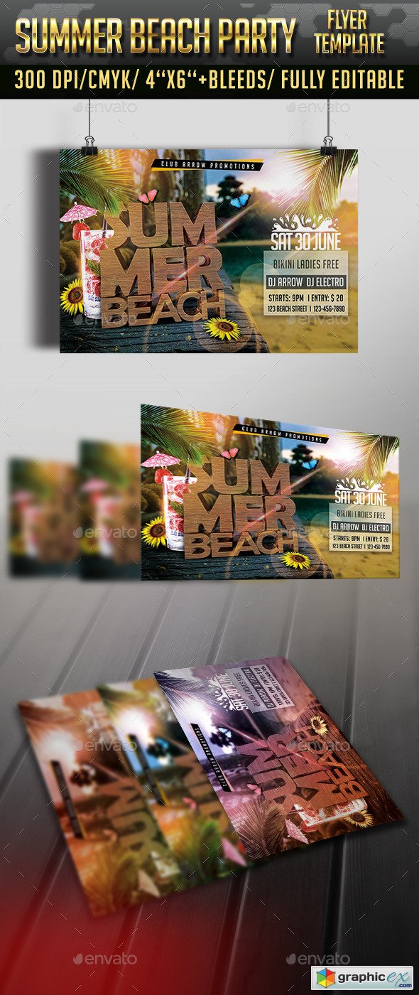Summer Beach Party Flyer Template 11538625
