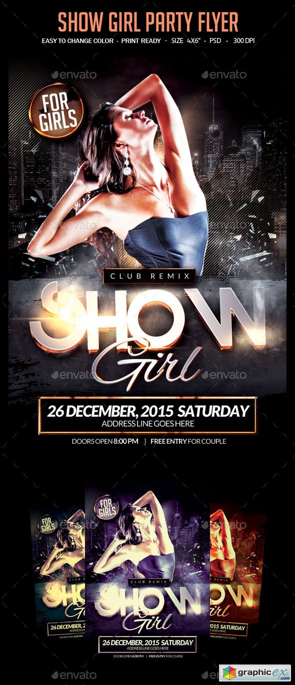 Show Girl Party Flyer