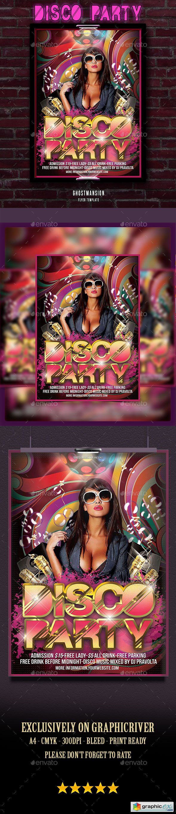 Disco Music Poster Flyer Template