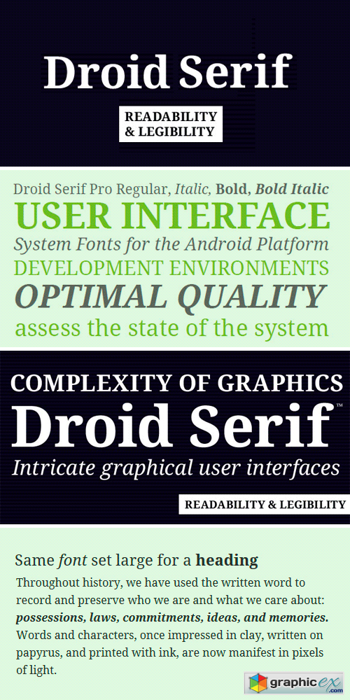 Droid Serif Pro Font Family