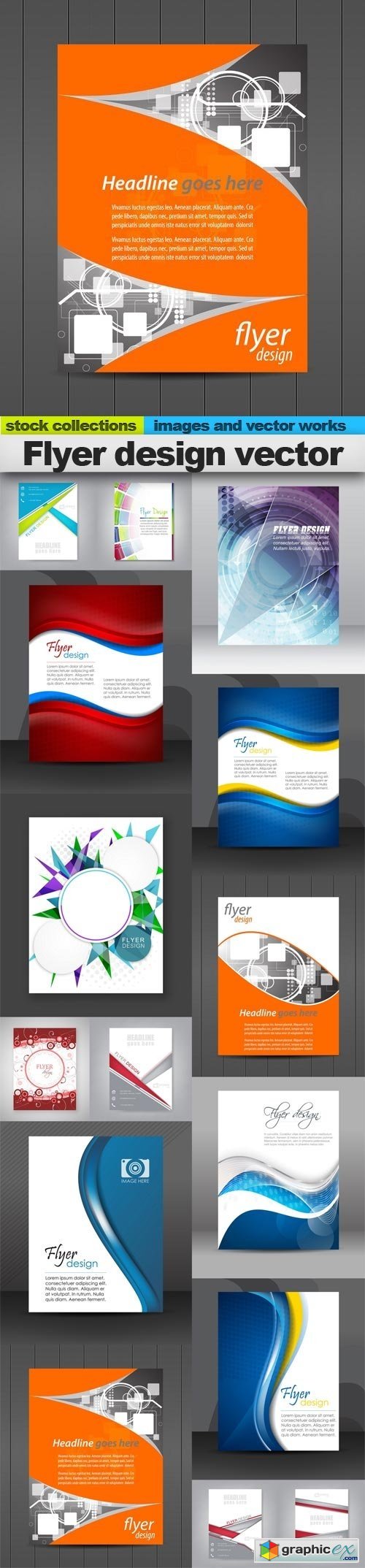 Flyer design vector. 15 x EPS