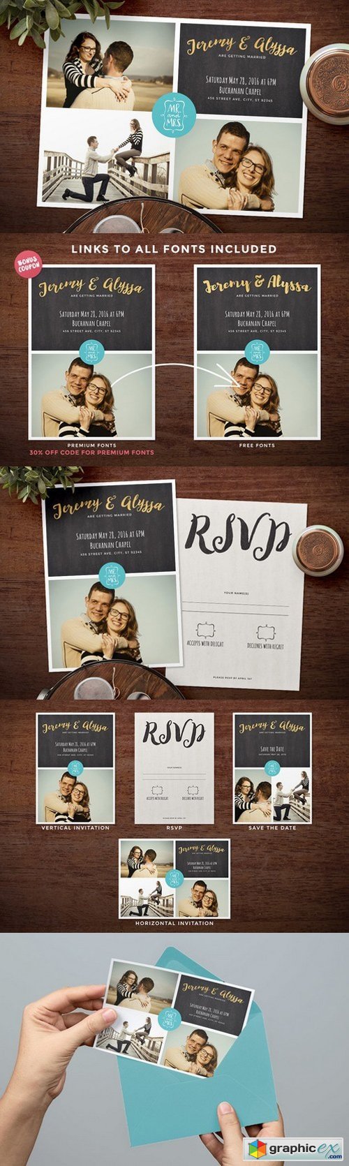 Photo Collage Wedding Invitation