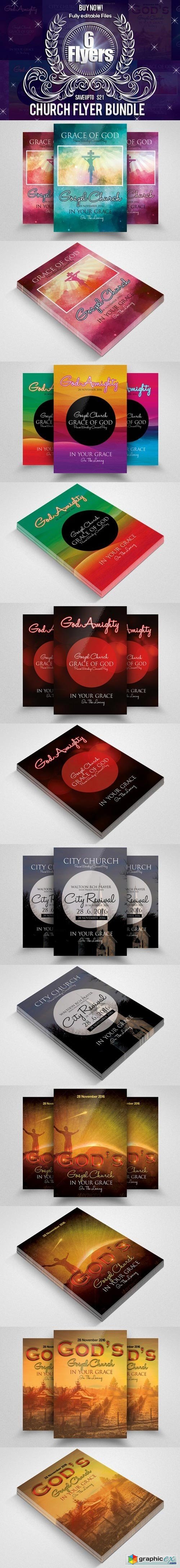 6 Jesus Church Flyer Bundle