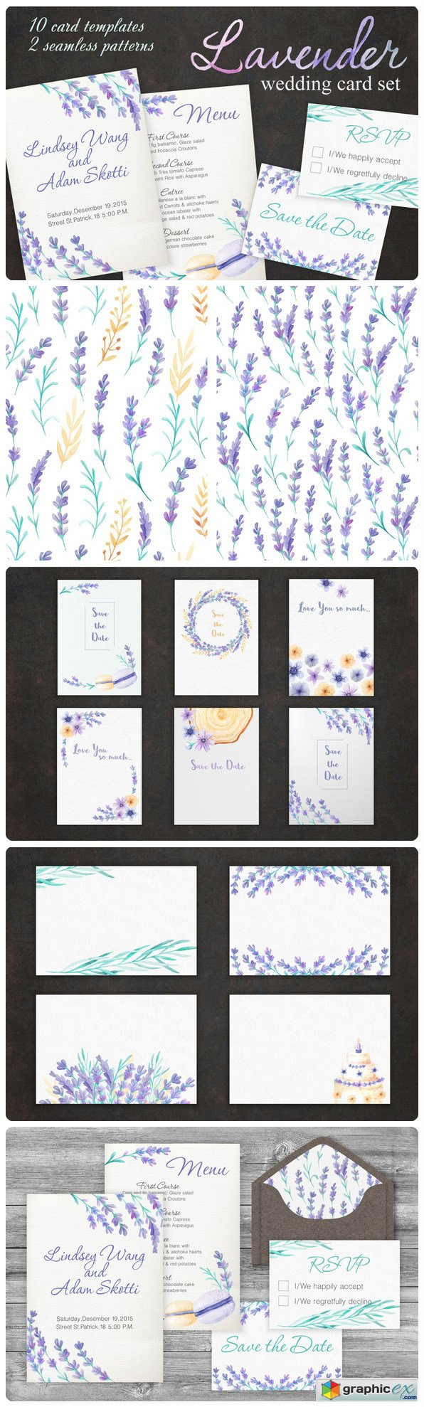 Lavender Wedding Card Set