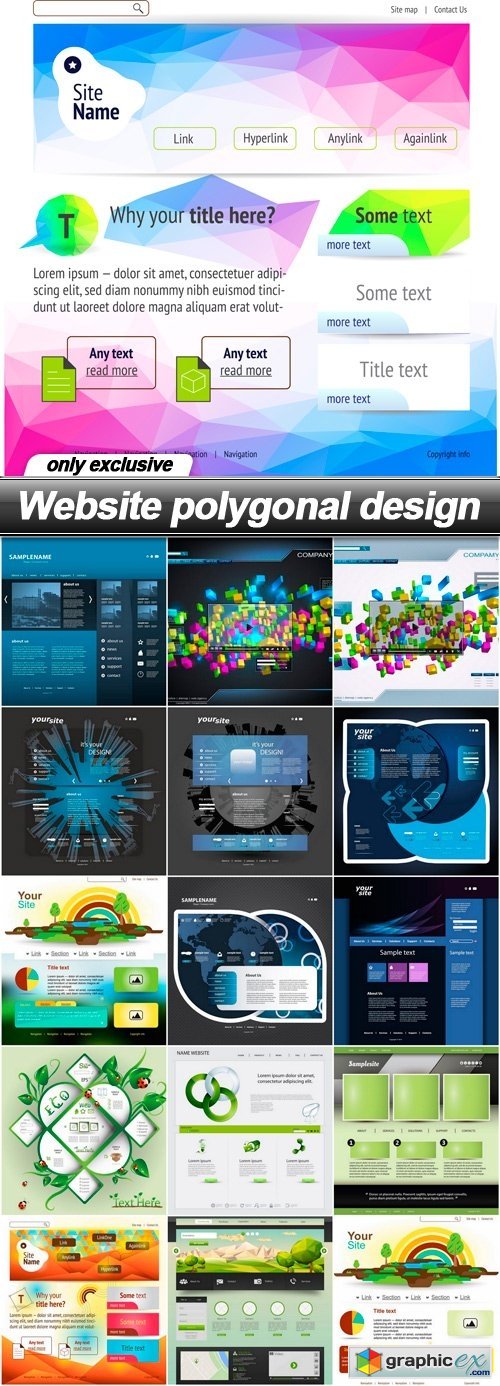 Website polygonal design - 16 EPS