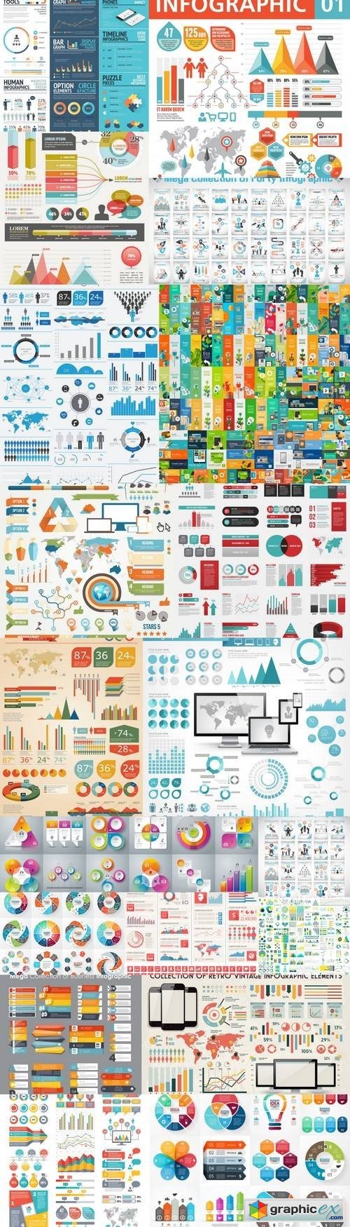 Vector Mega Set of Infographic Elements