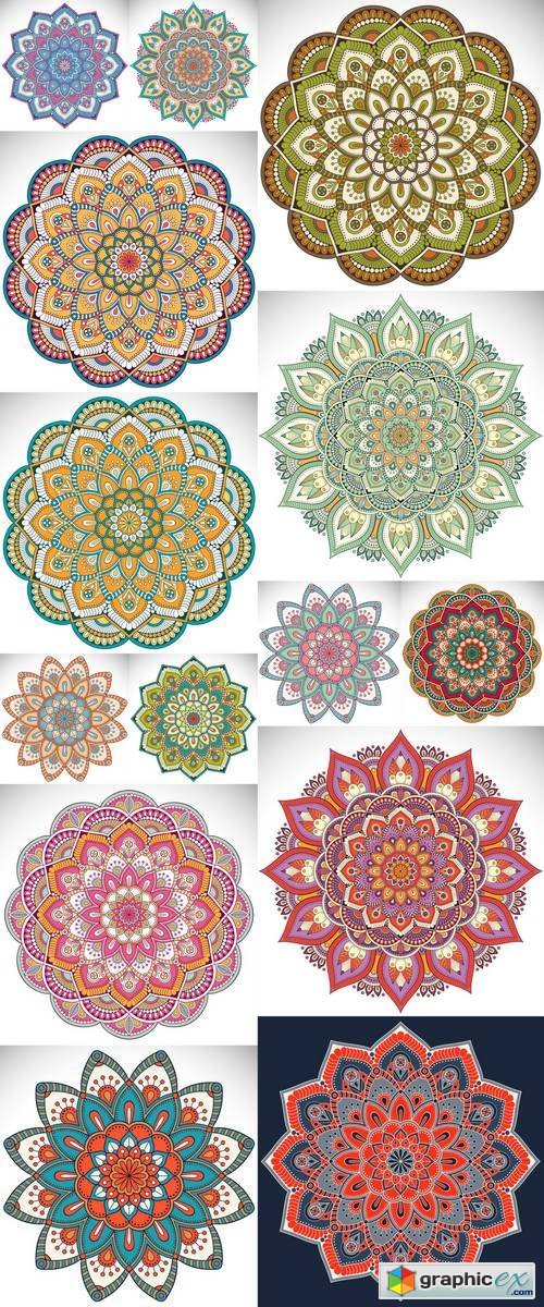 Flower Mandalas - Vintage Decorative Elements