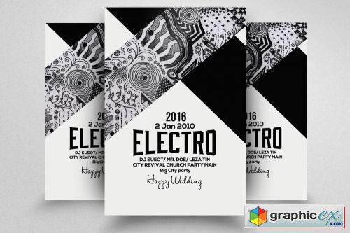 Electro Party Flyer Template 608134