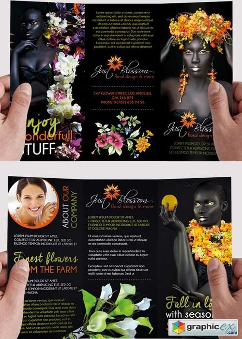 Floral Company Premium Tri-Fold PSD Brochure Template