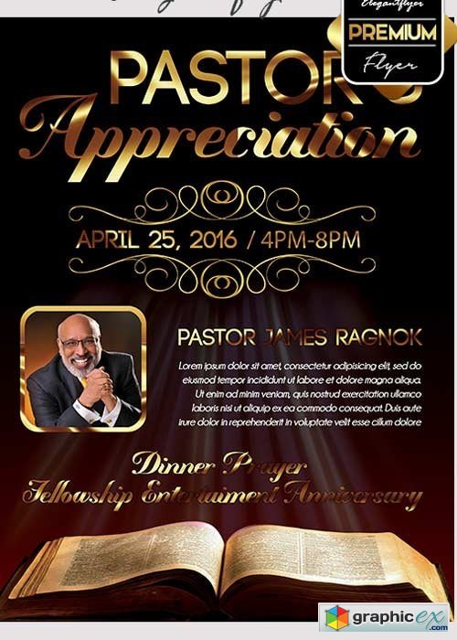 Pastor Appreciation Premium Flyer PSD Template + Facebook Cover » Free