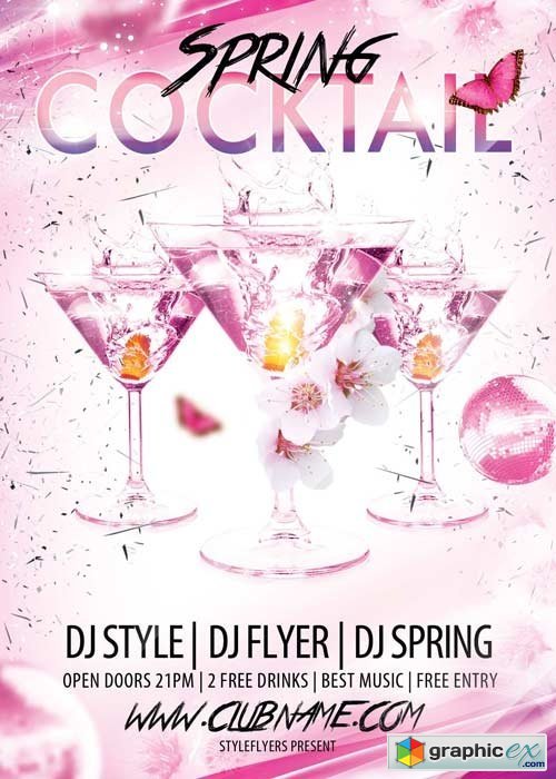 Cocktail Spring PSD Flyer Template