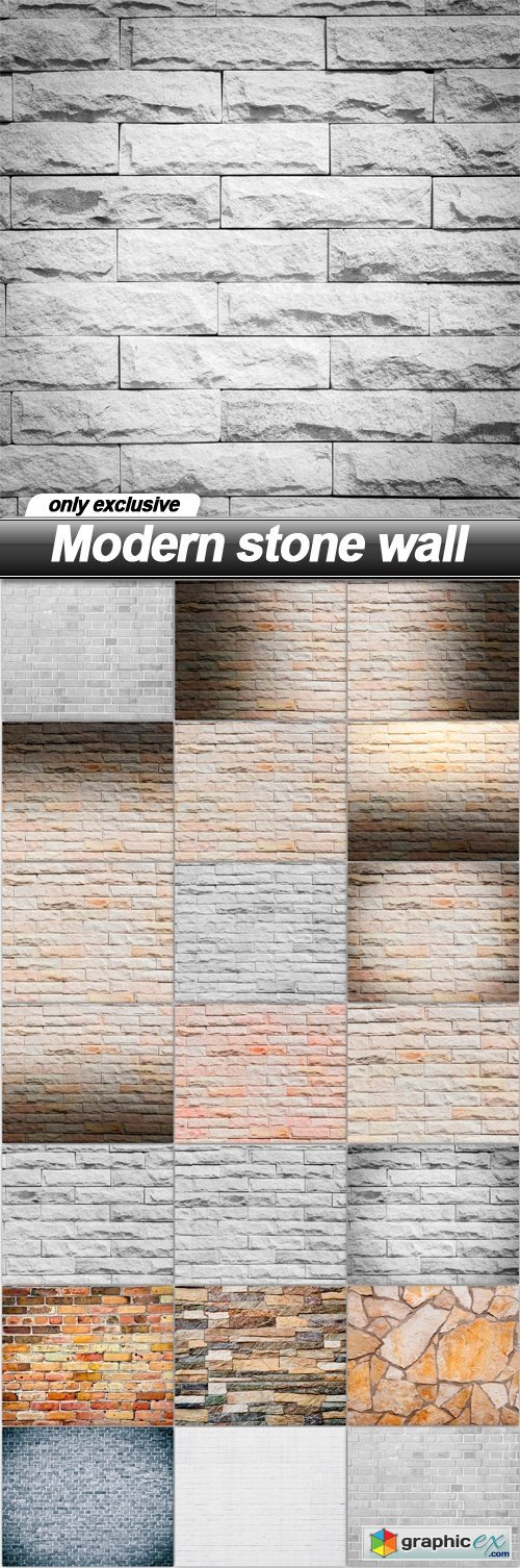 Modern stone wall - 20 UHQ JPEG