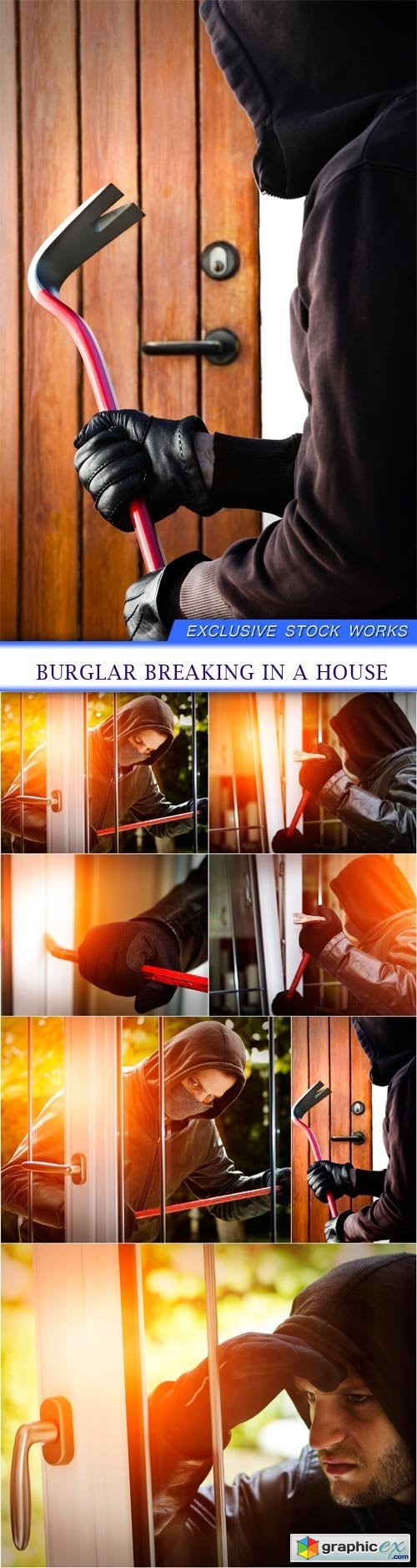 Burglar breaking in a house 7X JPEG