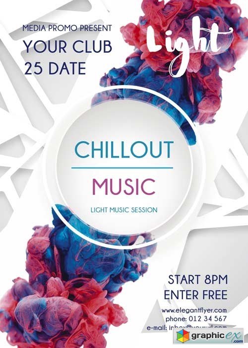 Chillout PREMIUM Flyer PSD Template + Facebook Cover