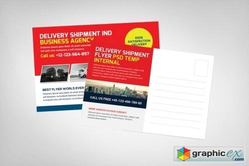 Delivery Shipment Postcard Template