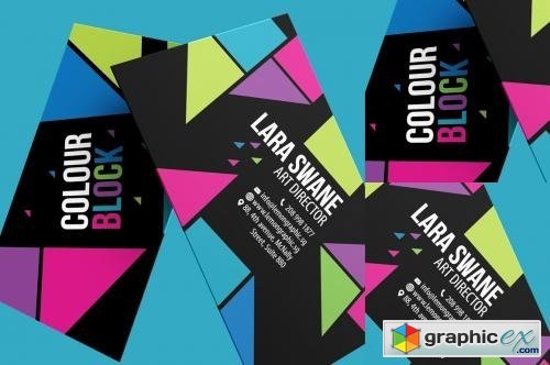 Colour block business card design