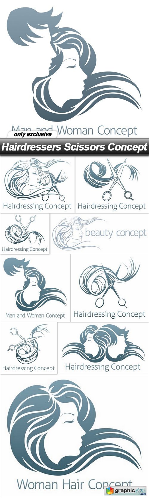Hairdressers Scissors Concept - 9 EPS