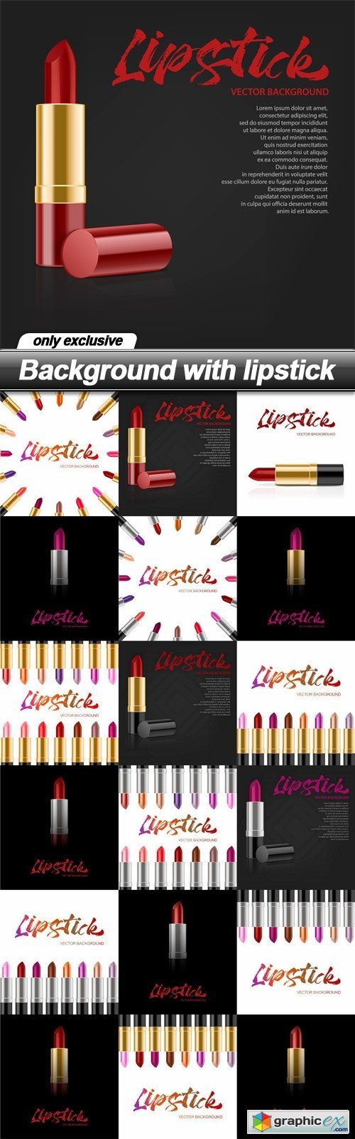 Background with lipstick - 18 EPS